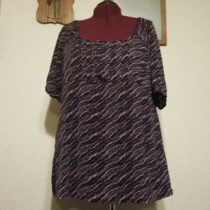 Avenue printed elbow sleeve blouse